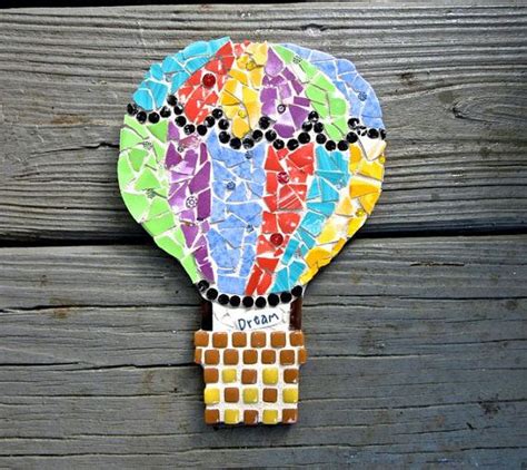 Hot Air Balloon Mosaic Art Etsy Mosaic Art Balloon Mosaic Mosaic