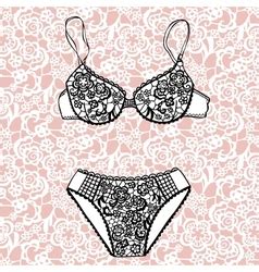 Hand Drawn Sexy Lingerie Set Royalty Free Vector Image