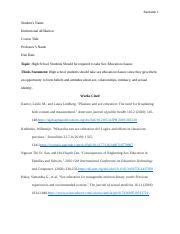 Sex Education Edited Docx Surname Student S Name Institutional Affiliation Course Title