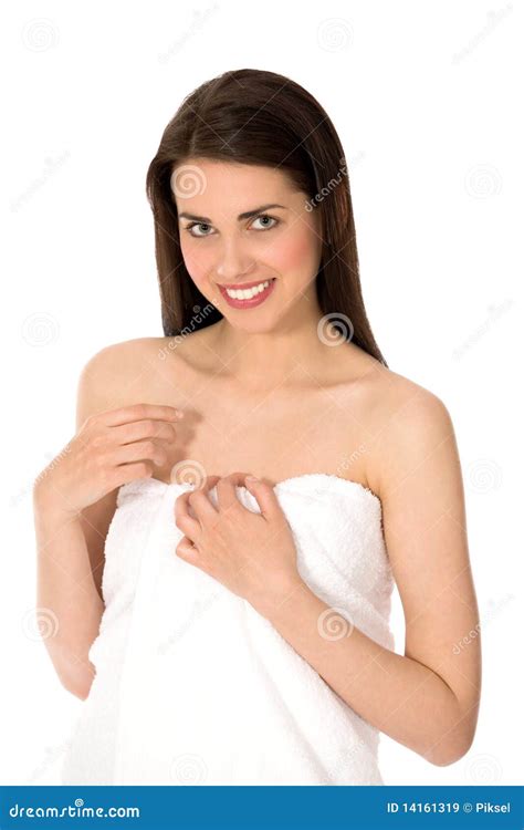 Woman Wearing Towel Stock Image Image Of Isolated Naked