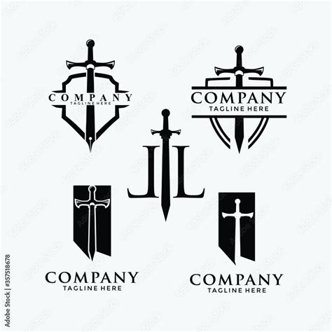 Stylized Black Metal Battle Sword Vector Logo Stock Vector Adobe Stock