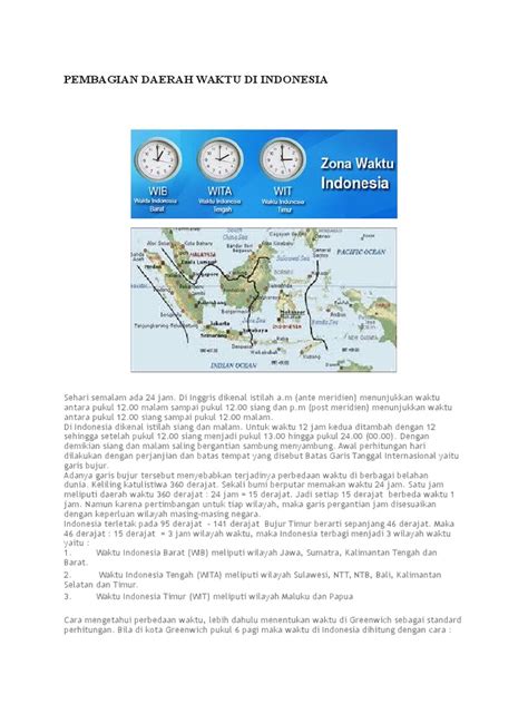 Pembagian Daerah Waktu Di Indonesia Pdf