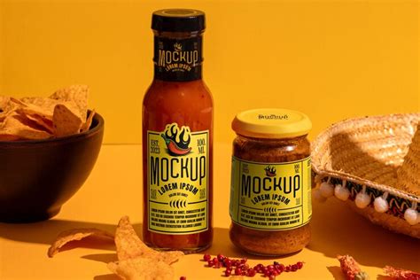 Premium Psd Delicious Mexican Chili Packaging Mockup