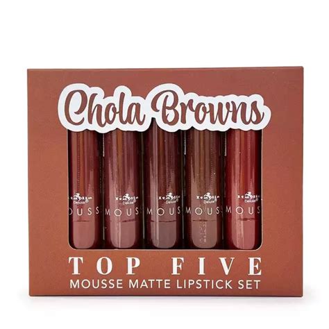 Set De 5 Labiales Mousse Mate Chola Browns