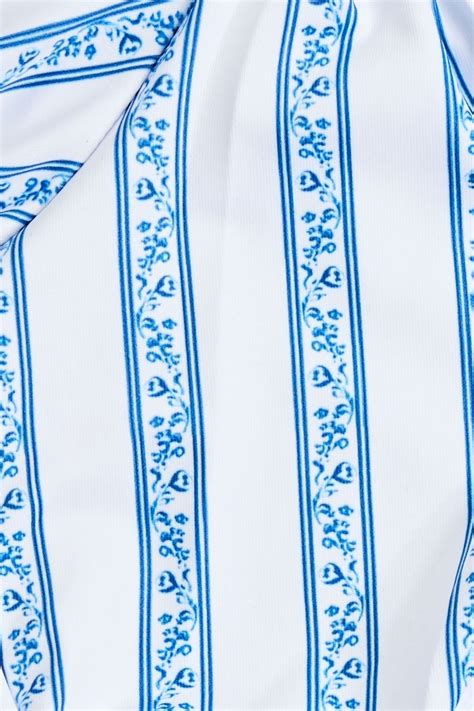 Caroline Constas Zoe Gathered Printed Bikini Top The Outnet