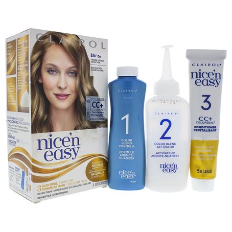 Clairol Nice N Easy Permanent Color 8A 106 Natural Medium Ash Blonde 1 Application Hair