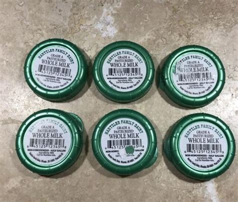 Lot Of 6 Replacement Glass Milk Dairy Bottle Lids 48mm Caps Stan Pac And Libbey Ebay