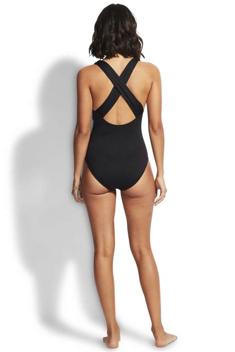 Swimwear Bayana Seafolly Deep V Cross Back One Piece