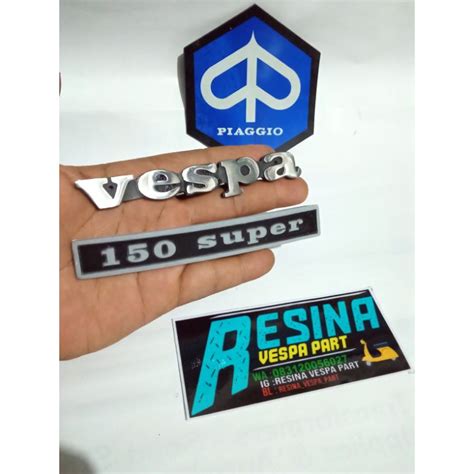 Jual Emblem Set Logo Vespa Super Balok Kualitas Bahan Bagus