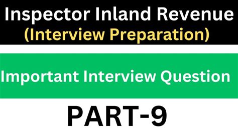 Inspector Inland Revenue Interview Preparation Inspector Inland