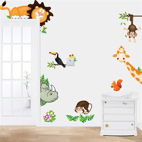 Cute Animal Wall Stickers For Kids Bedroom Omg Adorables