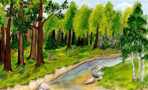 Лес картинка рисунок (45 фото)