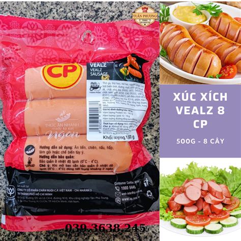 Xúc Xích Vealz CP 500g ( 8 cái) - Thực Phẩm CP Giá Sỉ