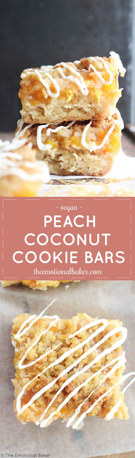 Peach Coconut Cookie Bars The Emotional Baker