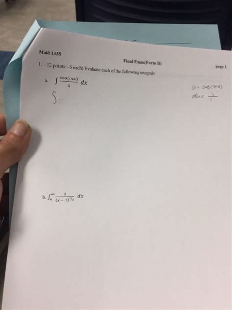 Solved Evaluate Each Of The Following Integrals Integral Chegg