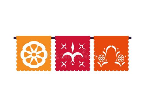 Mexican Celebration Garlands Hanging Stock Illustration Illustration