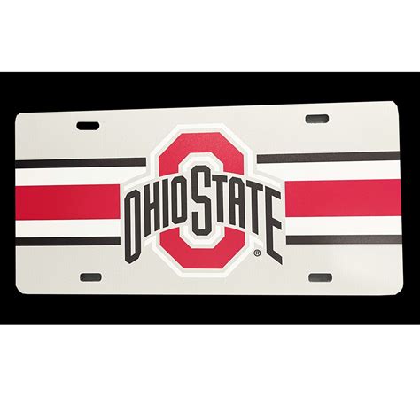 Helmet Stripe License Plate With Athletic Logo College Traditions