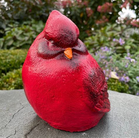 Concrete Cardinal Statue For Garden Figurine Bird T 8 Large Outdoor