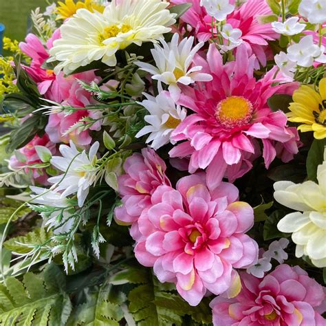 Spring Cemetery Saddle Daisy Headstone Saddle For Mothers Day