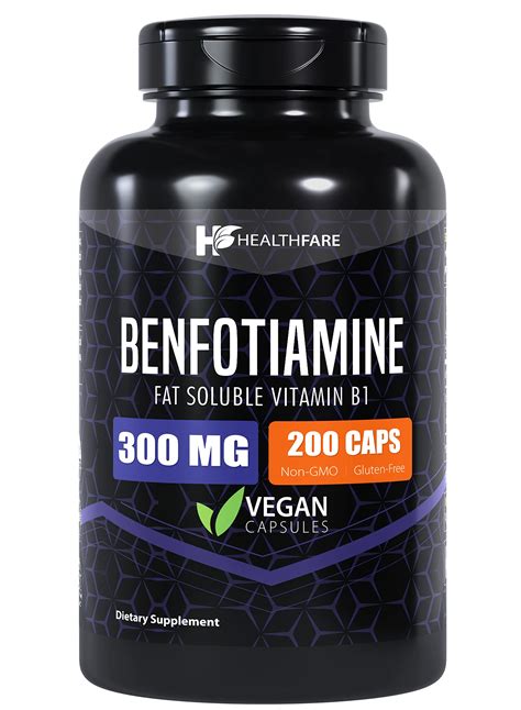 Healthfare Benfotiamine 300mg | 200 Capsules | Supports Glucose ...