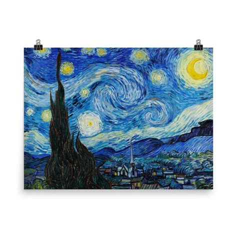 Poster Of Vincent Van Goghs The Starry Night 1889 Etsy