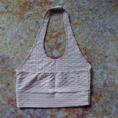Nude Halter Neck Crop Top New Look Sample Item Uk Depop