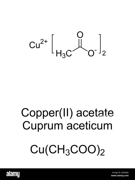 Copper(II) acetate, chemical formula. In homeopathy Cuprum aceticum ...