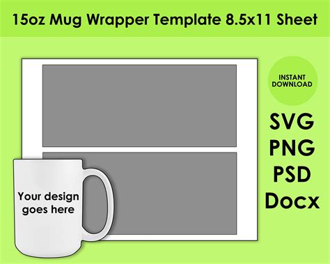 15 Oz Mug Template For Sublimation