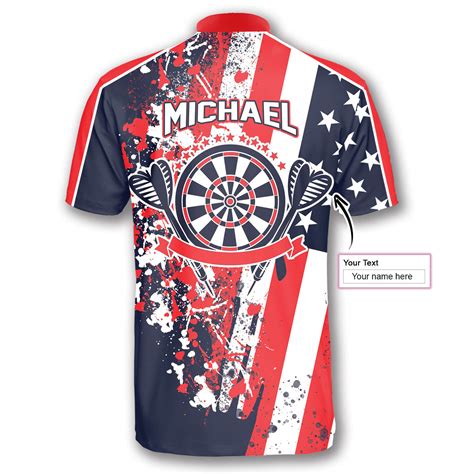 Darts Skull Red Blue Custom Darts Jerseys For Men Primesty