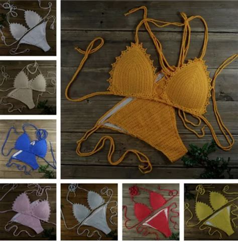 SET BIKINI GRECO All Uncinetto Sirena All Uncinetto Fatto A Mano Boho Hippy EUR PicClick IT