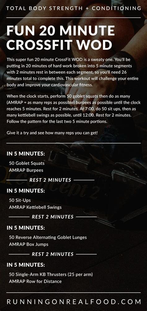 20 Minute CrossFit WOD Wod Crossfit Wod Workout Crossfit Workouts