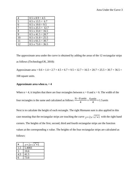 Calculating Area Under The Curve Using Rectangles And Integration