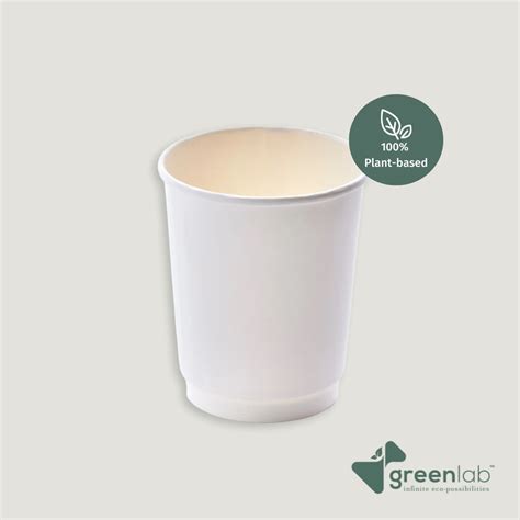 Compostable Double Wall Hot Paper Cup White Oz Green Lab