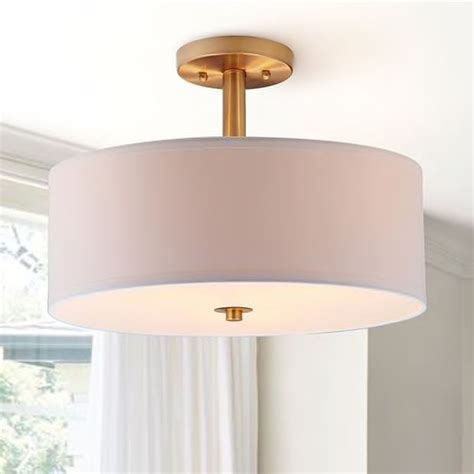 Springfield Drum Shade Semi Flush Ceiling Light Shelly Lighting