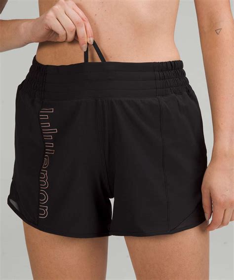 Lululemon Hotty Hot High Rise Lined Short 4 Graphic Black PANTONE 8042 C Lulu Fanatics