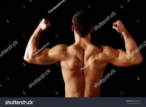 Sexy Naked Muscular Man Showing His Stock Photo 268562651 Shutterstock