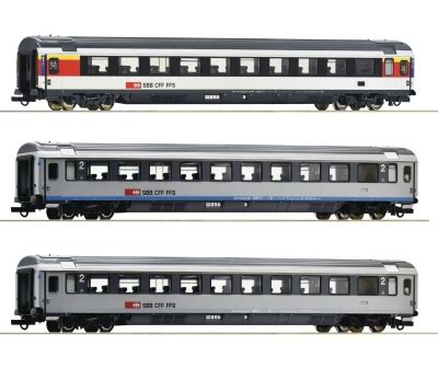 Salento Railroad Rail Model Shop ROCO 74022 Set Of 3 SBB Eurocity 7