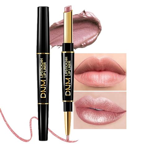 Amazon Evpct Pcs Rose Nude Pink Metallic Shine Shimmer Lip Liner And Lipstick Combo Set