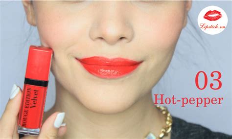 Son Bourjois Son Velvet Hot Pepper Đỏ Cam Đỉnh Nhất