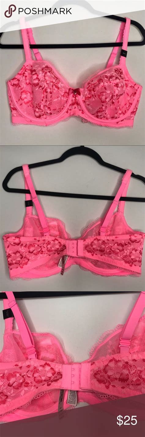 Victorias Secret Pink Lace Unlined Demi Bra 36DD Demi Bra Secret