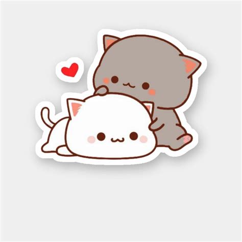 Cute Mochi Peach Cat Sticker Zazzle