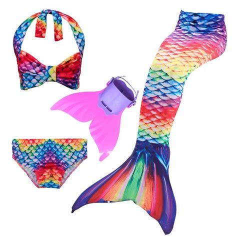 Newmermaid Tail Swimwear With Swimmable Monofin Fin For Girls Mermaid Tail For Boys Swimming