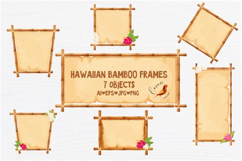 Hawaii Bamboo Frames Collection Graphic By Sombrecanari Creative Fabrica