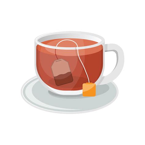 Tea Bag In Cup Icon Illustration In Flat Style Drink Vector