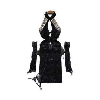 Coelhinha Feminina Empregada Cosplay Uniforme Fino Ajuste Playsuit Aberto Virilha Lingerie