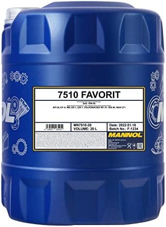 MANNOL Favorit 15 W de 50 API SL CF CF de 4 motorenöl 20 L Amazon es