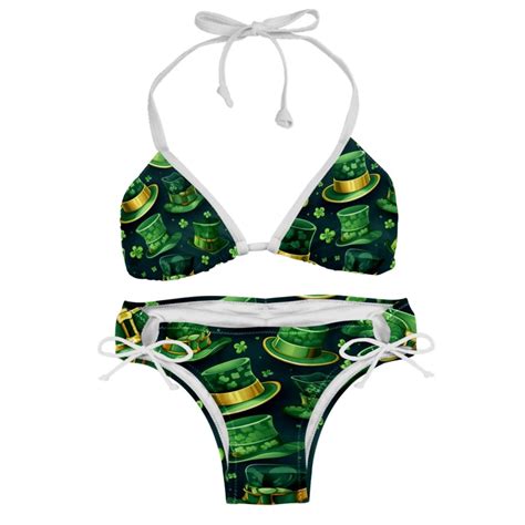 Saint Patrick S Day Detachable Sponge Adjustable Strap Bikini Set Two Pack Versatile