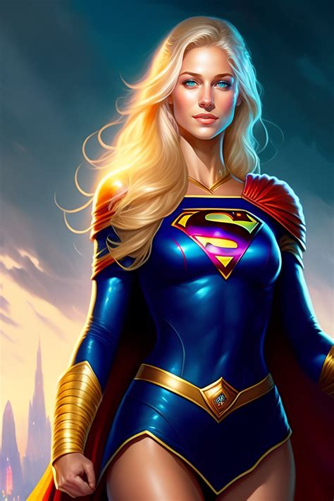 Lexica Melissa Benoist As Supergirl Wearing A Crop Top And Shorts Blonde Hair Beautiful Blue