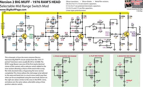 Big Muff Pi Versions And Schematics