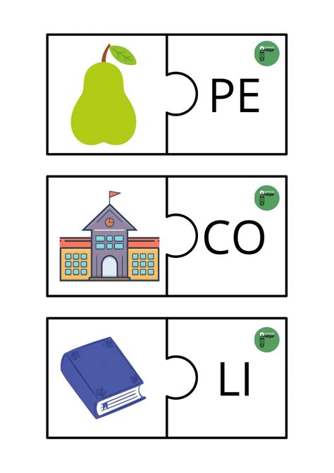 Conciencia Silábica Puzzle Silábico Con Imágenes